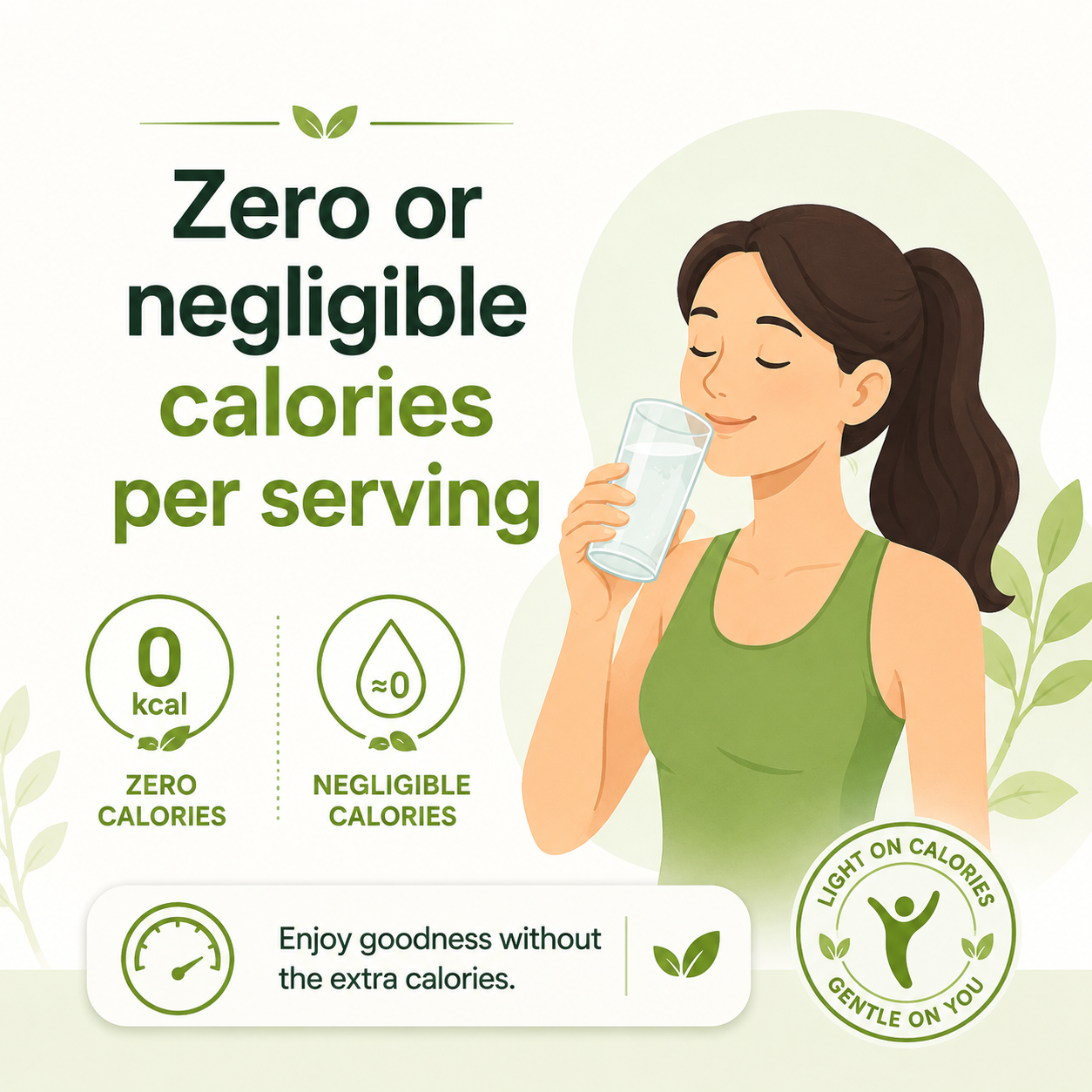 Zero or negligible calories per serving